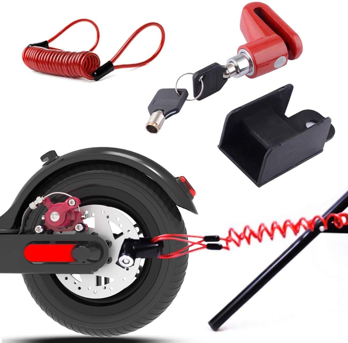 METJY Disc Brake Lock Electric Scooter Lock Anti-Theft Steel Wire Lock Wheel