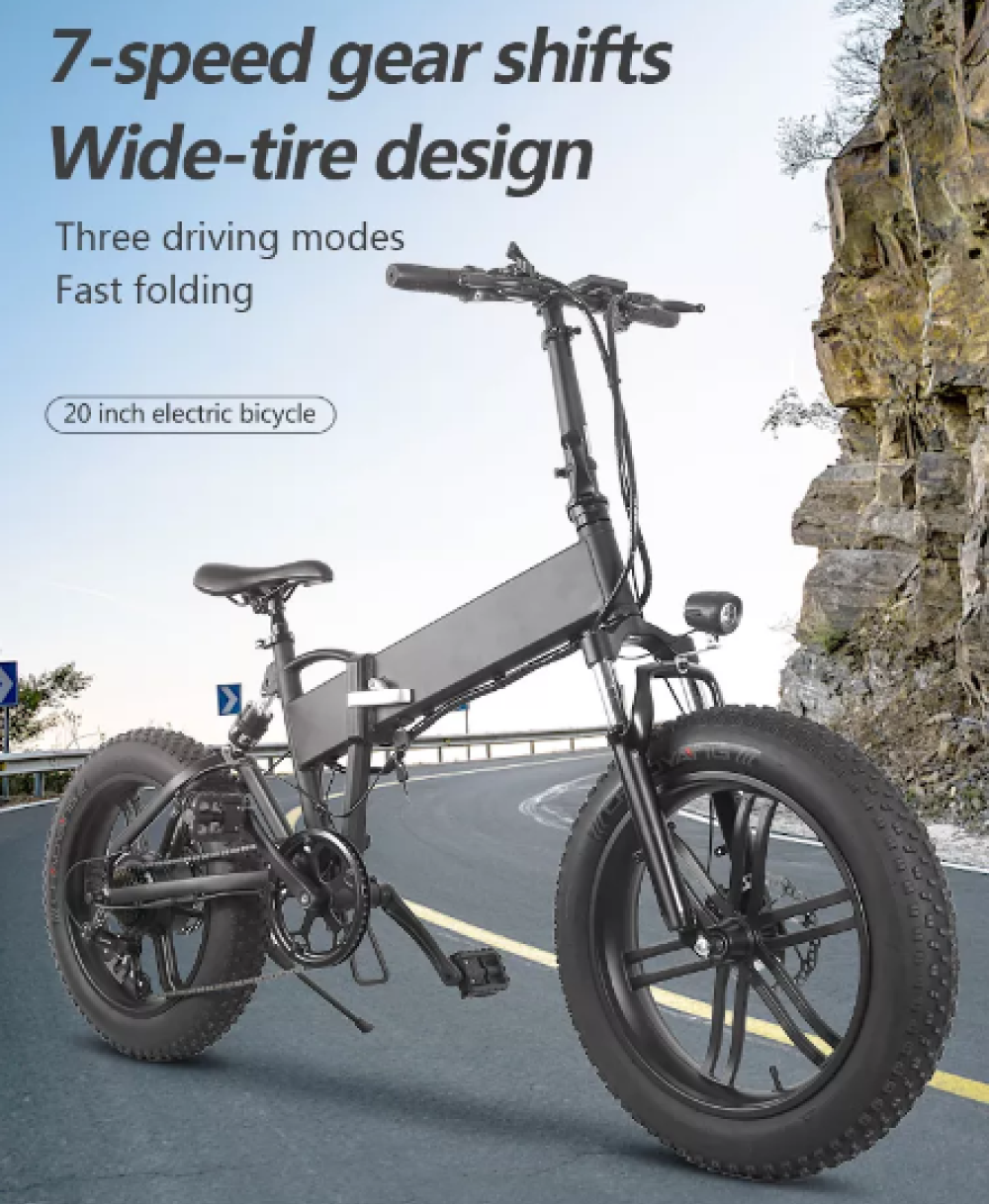 Wide tyre electric bike with 7 speed gears 