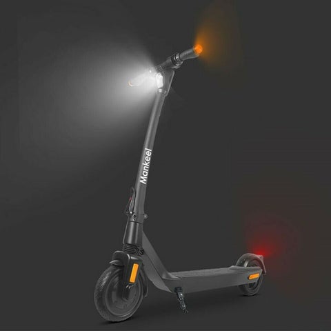 glow in the dark electric scooter with front and rear lights