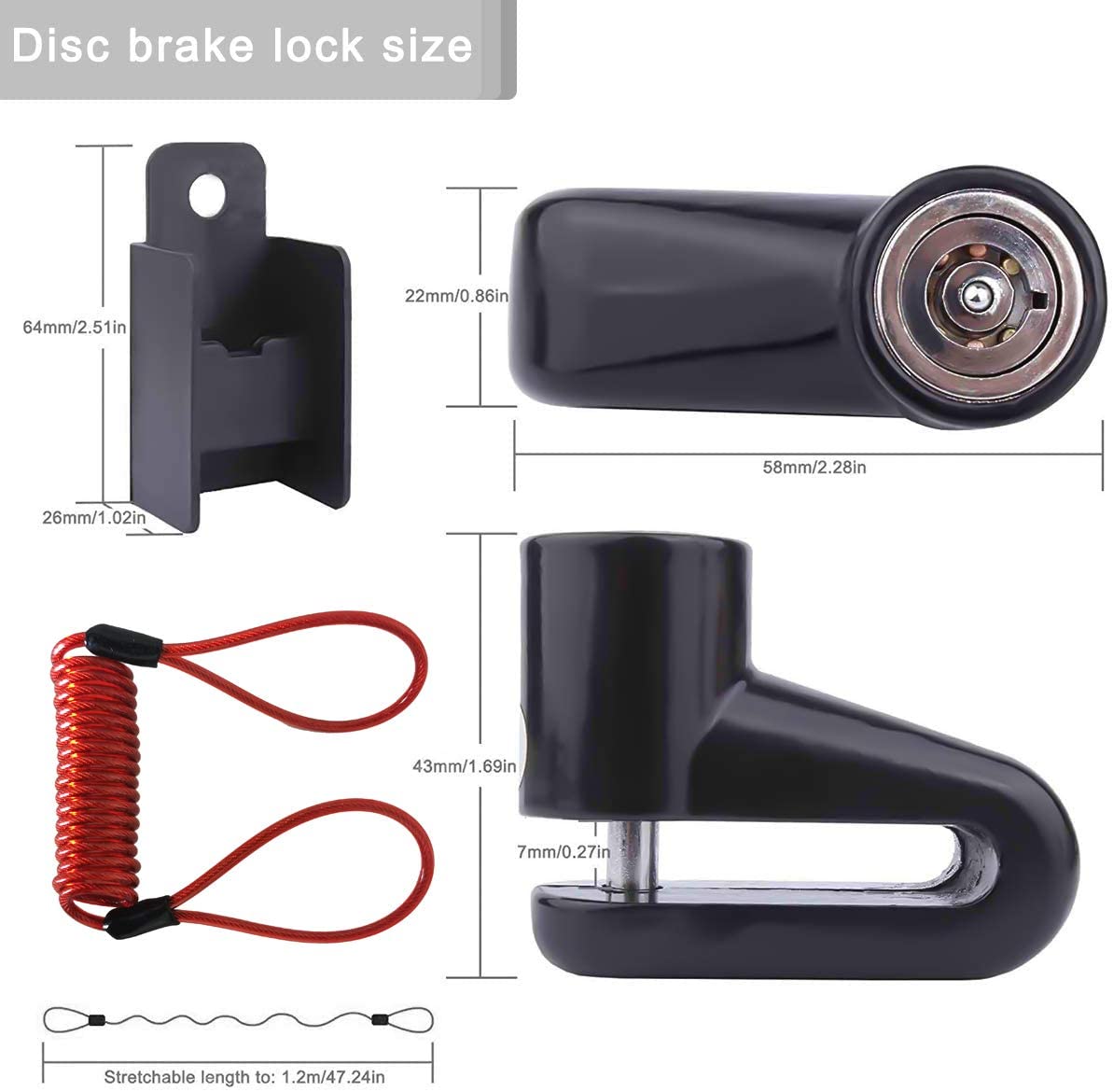 dimensions of wheel lock for electric scooter